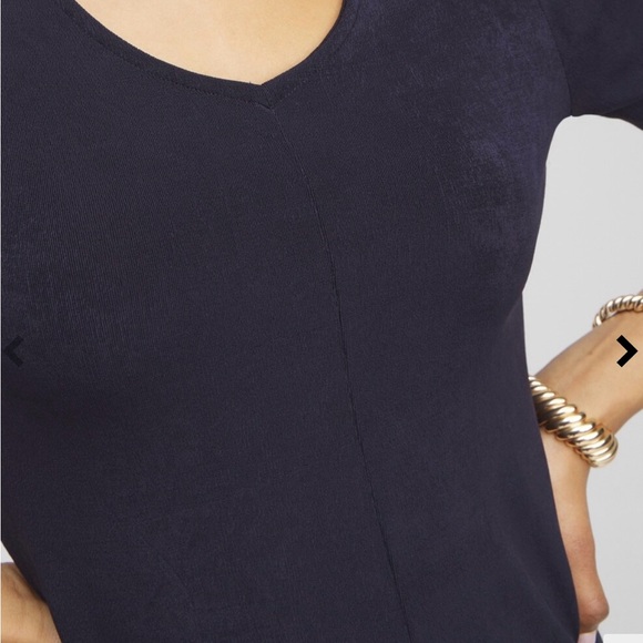 Travelers Double V-Neck Top - India Ink Color - Picture 4 of 4